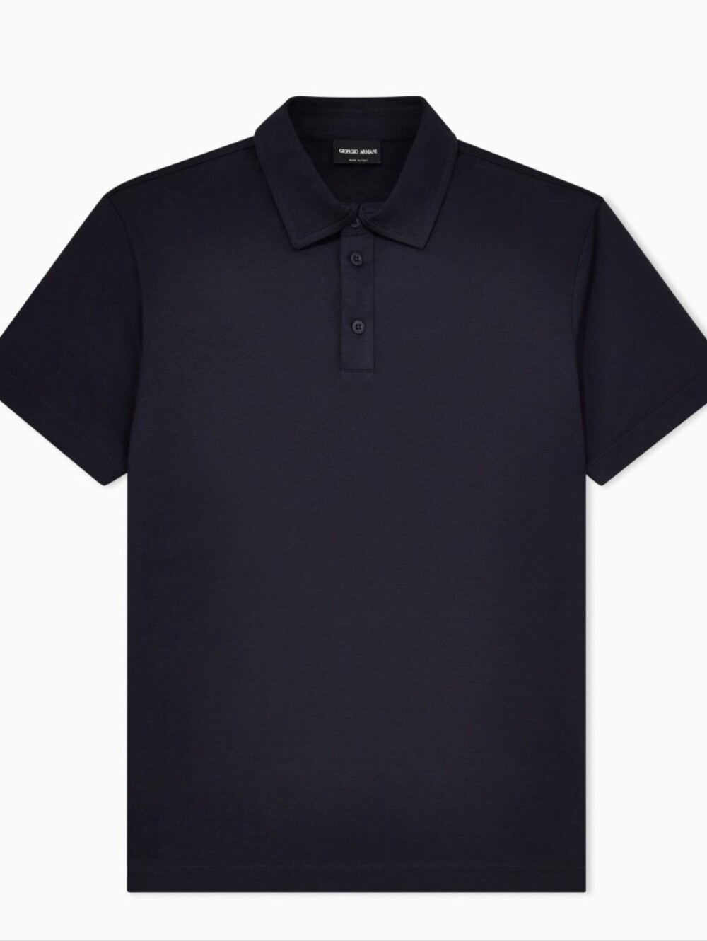 Giorgio Armani Navy Silk Cotton Mélange Jersey Polo Shirt Size 58 NWT $875
